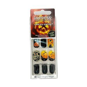 Kiss Impress Press-on Manicure Limited Edition Halloween 30 Nails - Peek A Boo